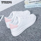Women Platform Creepers White Flat Student Girls Sport Shoes Sneakers