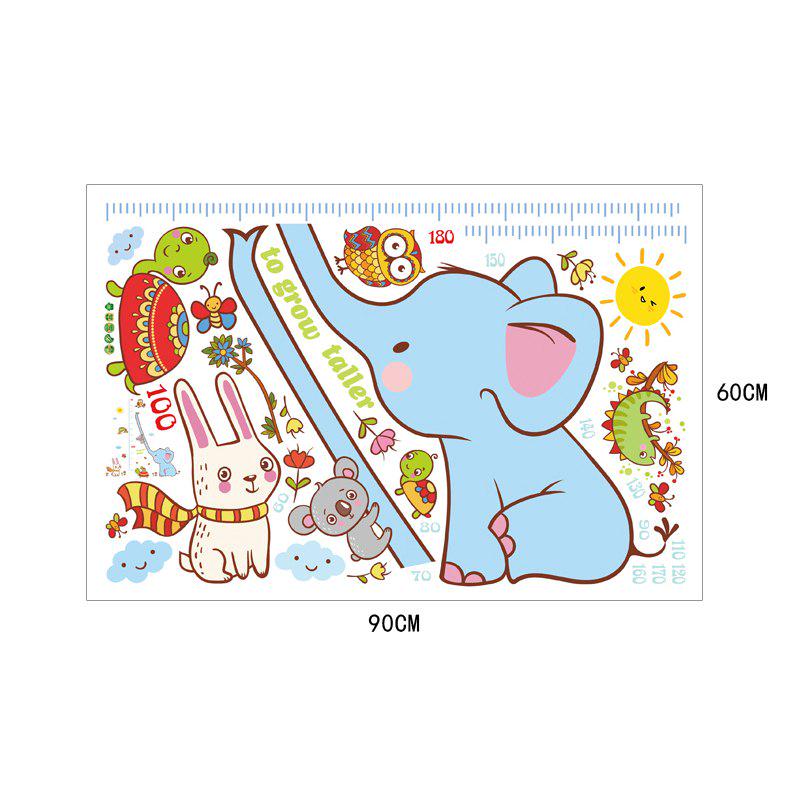[Wall sticker] new design Long nose elephant height wall stickers for kids rooms children bedroom ho