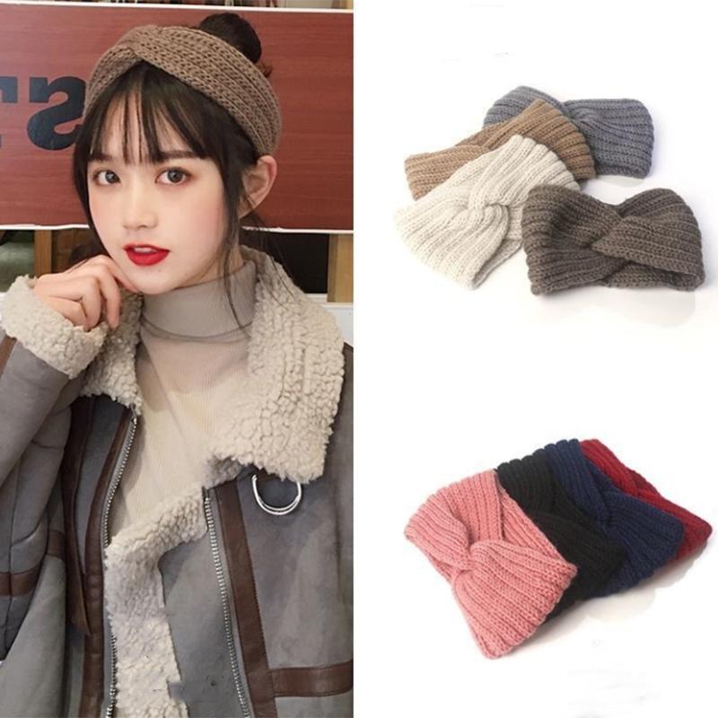 Autumn Winter Headband Cross Knotted Solid Weaving Simple Fashion Girls Hairbands Headband