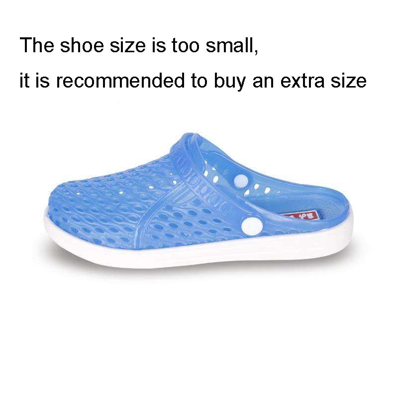 Hole Shoes Female Korean Students Wear Crystal Beach Baotou Half Drag Non-slip Flat Bottom Sandals and Slippers Male XL 45