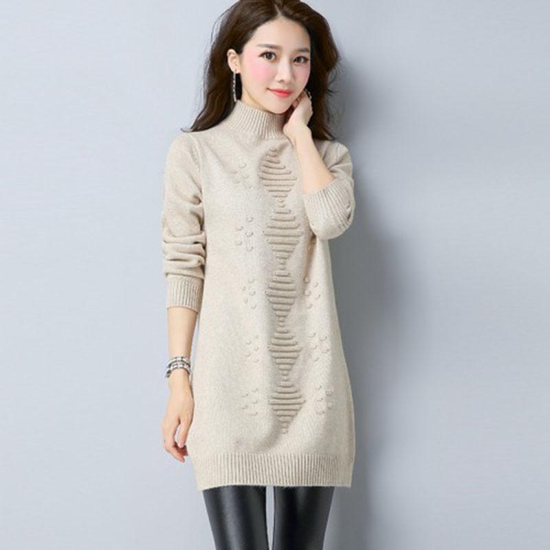 Pofulove Women Pullover Sweater Warm Winter Knitted Sweater Ladies Long Sleeve Sweater Female