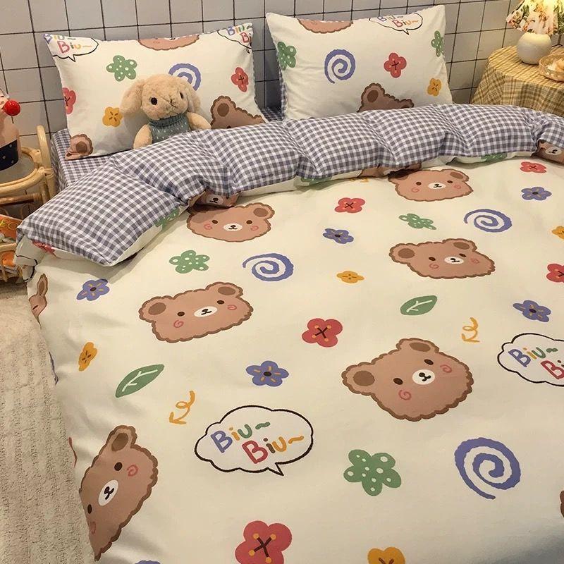 Korean Ins Xiaoxianghua Four-piece Bedding Student Dormitory Bed Sheet Set Household Daily Necessities