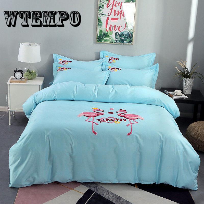 Comfortable Nude Sleeping Bedroom Bedding Set Summer Ice Silk Bed Four Sets of European Silk