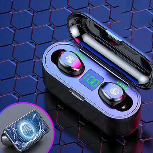 Bluetooth Earphones Mini LED Display Headphone Stero Sound 2000mah Power Bank Sport Wireless Headset