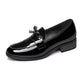 Flat Single Shoes Women Patent Leather Thick Heel Small Leather Shoes British Style Social Work Shoes Women Shiny Small Leather Shoes