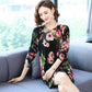Mid-length Autumn and Winter Women's Printed Sweater Round Neck Casual Sweater Fashion Casual Long Sweater