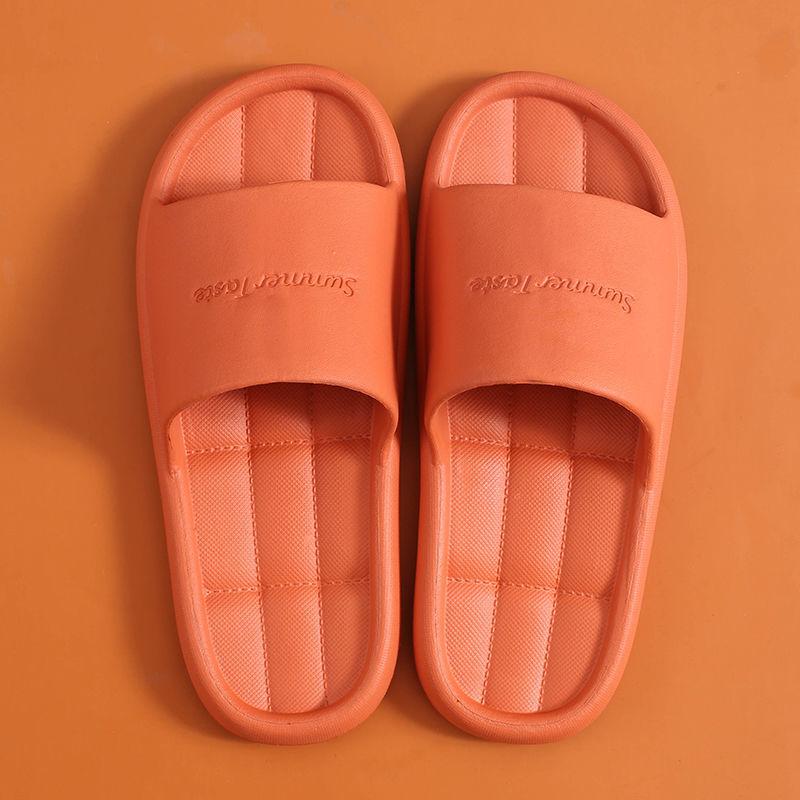 Unisex Slippers Female EVA Non-slip Bath Slippers Soft Platform Household Slippers Solid Color Household Summer Shoes
