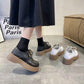 Ladies Small Leather Shoes British Style Spring College Style Jk Lace-up Thick-soled Shoes Girls Thick-bottomed Thick-heeled Loafers