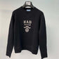 Autumn and Winter Letter Jacquard Loose Round Neck Casual Short Cardigan Women's Sweater