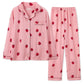 Women's Long Sleeves Pajamas Set Cute Printing Cardigan Spring Autumn Homewear Lapel Loose Comfortable Pyjamas Suits