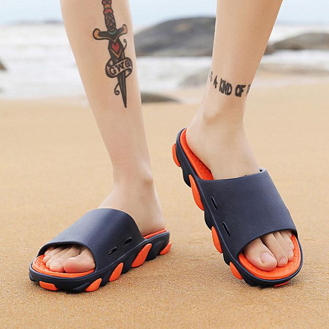 Men's Large Size Non-slip Indoor Bathroom Flat Slippers Spring Summer Outdoor Beach Slip-on Slippers