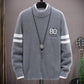 Mens Sweater Autumn and Winter Men's Casual Warm Imitation Mink Sweater Trend Fashion Long-sleeved Slim Knit Sweater