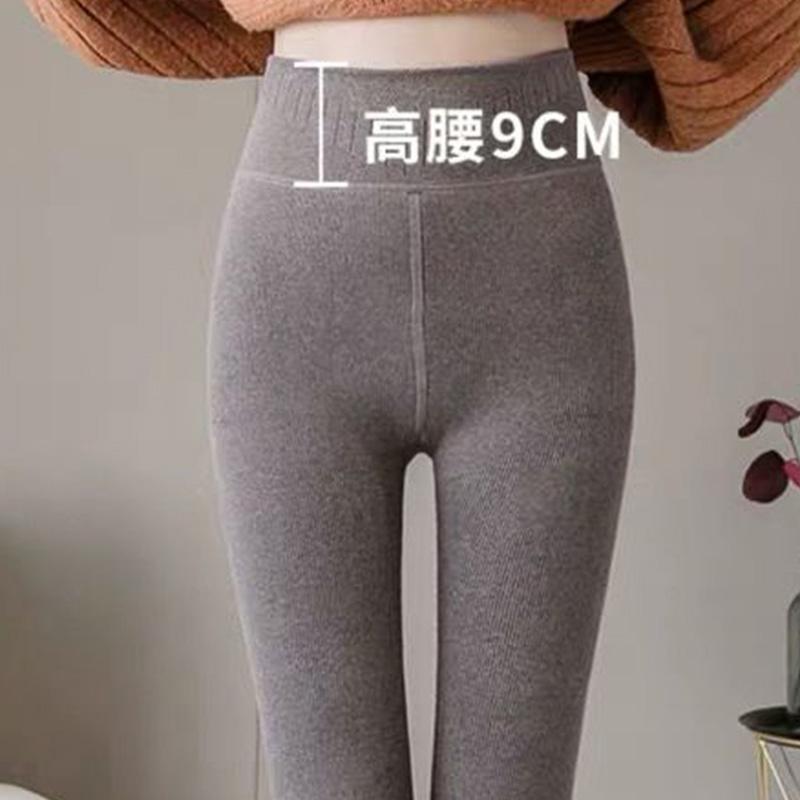 Threaded Leggings Women's Autumn and Winter Plus Velvet Thickening Plus Size Warm Socks Cotton Trousers