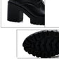 Martin Boots Women Platform Shoes Lace Up Pu Leater Shoes Women Chunky Heels Shoes Woman