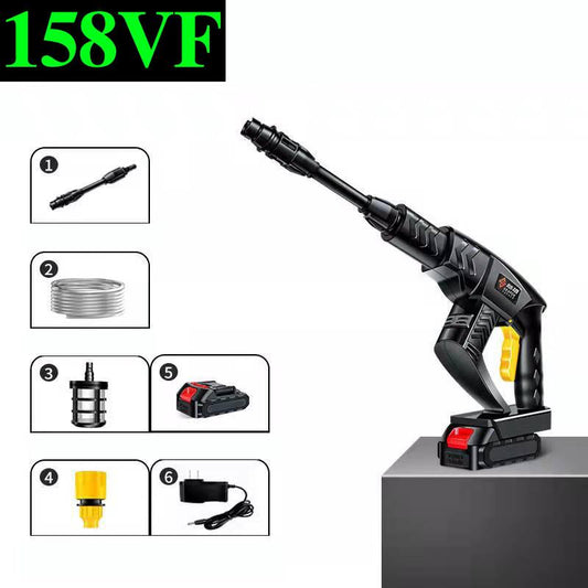 158VF Black General Garden Water Gun Sprinkler Wireless High Pressure Water Gun Portable Car Washer Cleaning Tool