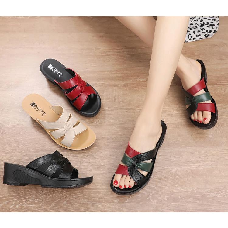 Summer Flip Flops Women Slippers Bow Platform Sandals Women Thick Bottom Wedges Slippers Casual Shoes