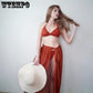 3pcs Swimwear Sexy Swimwear Beach Dress Bikini Set High Waist Swimsuit Women Bathing Suit Push Up Biqiuni