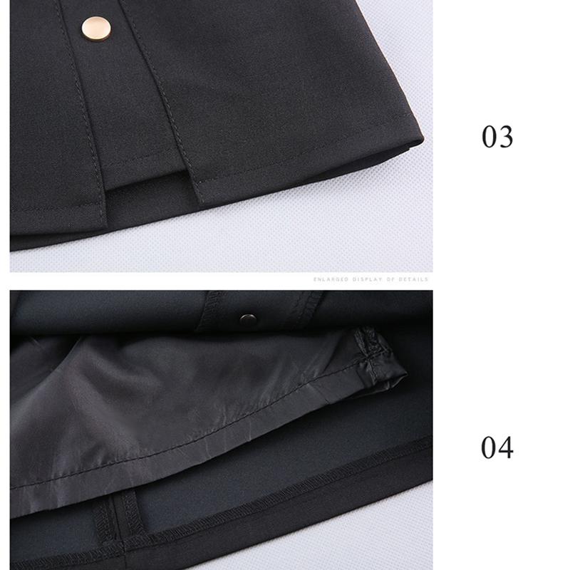 Zipper Black Short Skirt Women Sexy A-line High Waist  Elastic Waist Club Casual Home Office