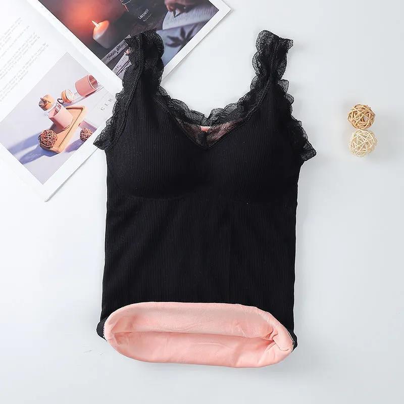 Thermal Underwear Women Plus Velvet Thickening Winter Outer Wear Sexy All-match High-end Vest Women All-in-one Slim Bottoming Shirt