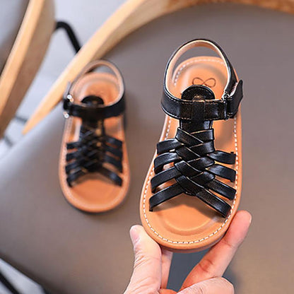 Girls Sandals Summer Princess Net Red Soft Bottom Children's Sports Roman Woven Children's Beach Shoes