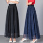 Autumn and Winter Lace Skirt Elastic High Waist Mid-length Skirt Large Size All-match A-line Long Skirt Women