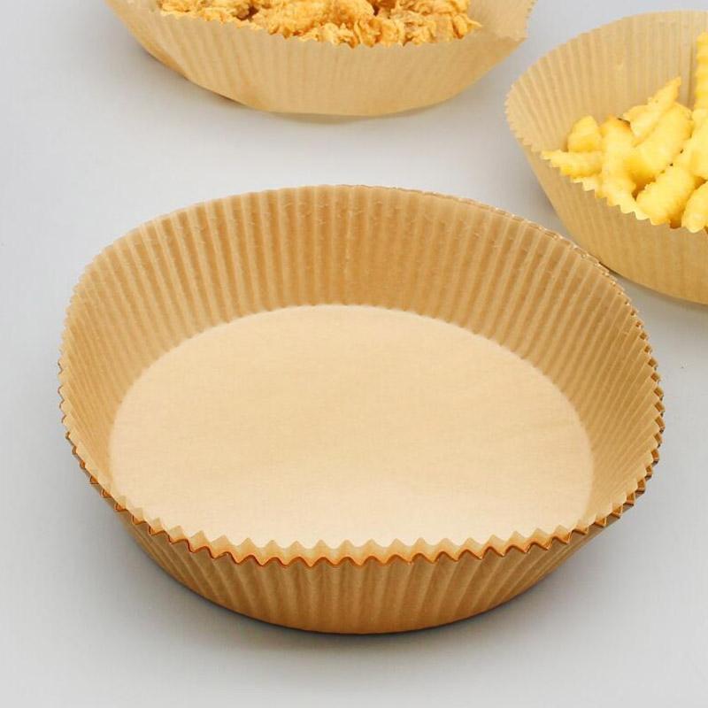 Air Fryer Disposable Paper Liner - 100PCS 6.3inch Round Non-Stick Parchment Paper Liners, Oil-proof, Water-proof
