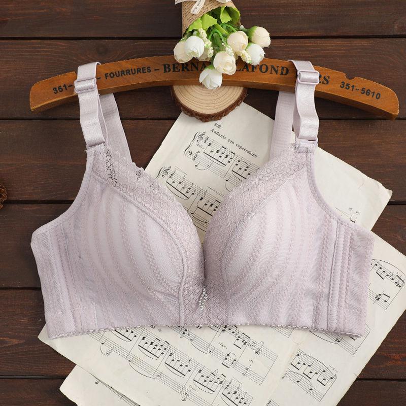 Section No Trace Smooth Bra Solid Color Girl Underwear Chest Gathered No Steel Ring Student Bra