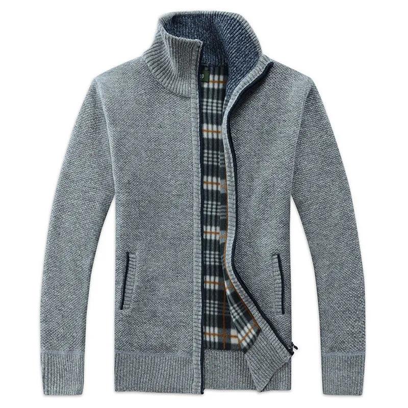 Autumn and Winter Men's Sweater Velvet Thick Warm Casual Cardigan Shirt Loose Fashion Men's Sweater