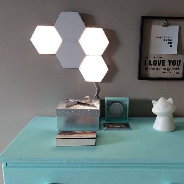 DIY Wall Lamp Touch Switch Quantum Lamp LED Hexagonal Lamps Modular Creative Decoration Wall Lampara