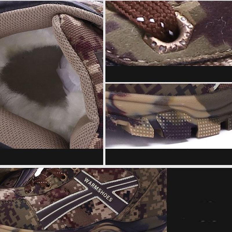 Cotton Shoes Outdoor Wool Cold Boots Fur One Winter Snow Boots Men's High-top Warm Cotton Boots Camouflage