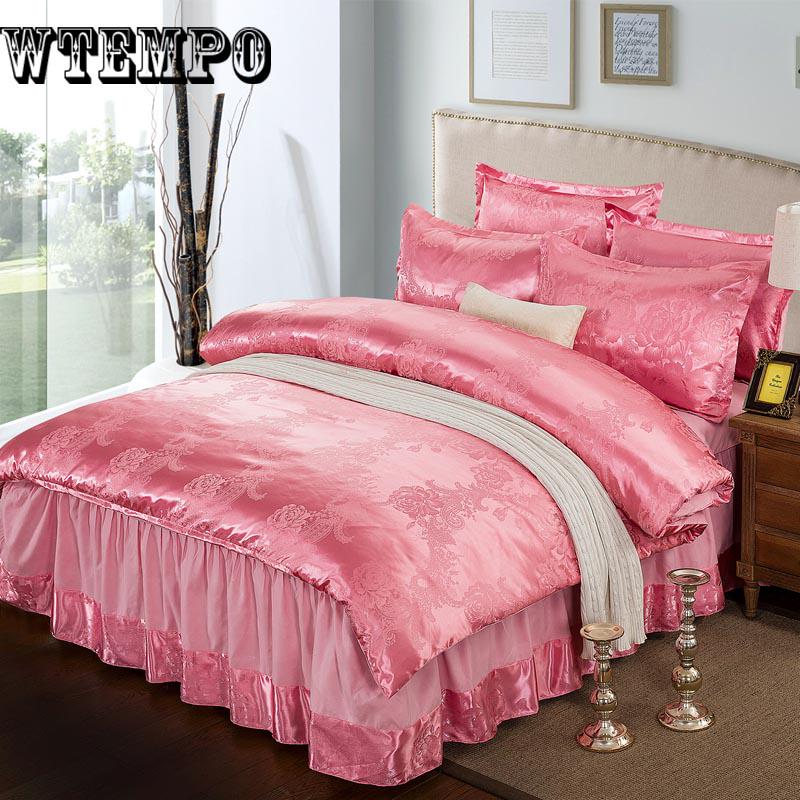 New Stain Jacquard Bedding Set Duvet Cover European  Bed Set Cotton+Jacquard Bedlinen Cover Set