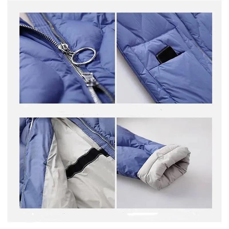 Stand-up Collar Down Jacket Women's Mid-length Korean Style Loose Over-the-knee Thick Plus Size Jacket