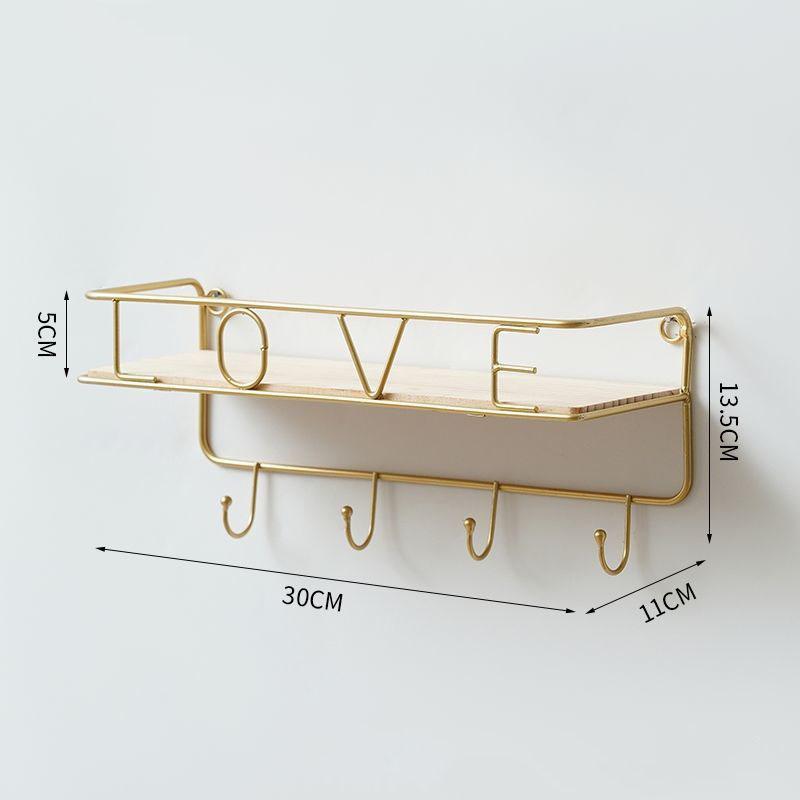 Hole-free Wall Shelf Nordic Iron Creative Living Room Bedroom Kitchen Bathroom Wall Storage