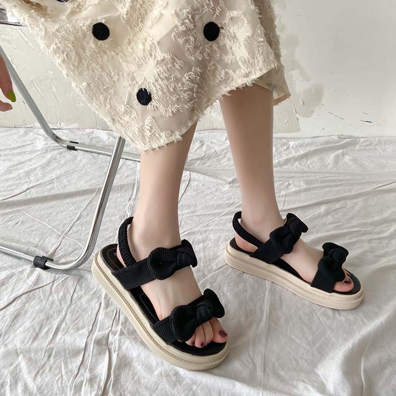 Outer Wear Sandals Female Summer Flat Bottom Fashion Student Fairy Style with Skirt