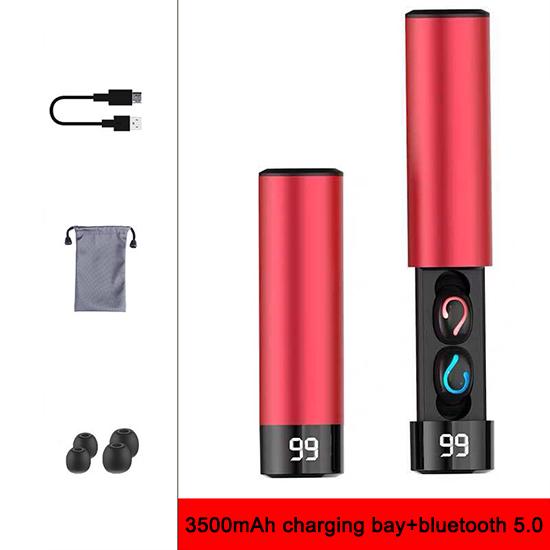 HIFI Slider Headphone Bluetooth Earphones Mini LED Display 3500mah Power Bank Sport Wireless Headset