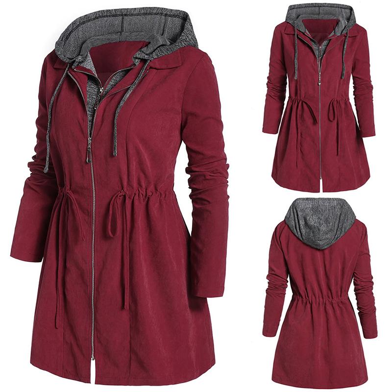 Winter Jackets Hooded Parkas Coat Solid Casual Plus Size Women Warm Jacket