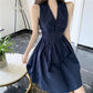 Female Simple Elegant Slim Dress Summer Vintage Sleeveless V-neck Graceful Party A-line Dress
