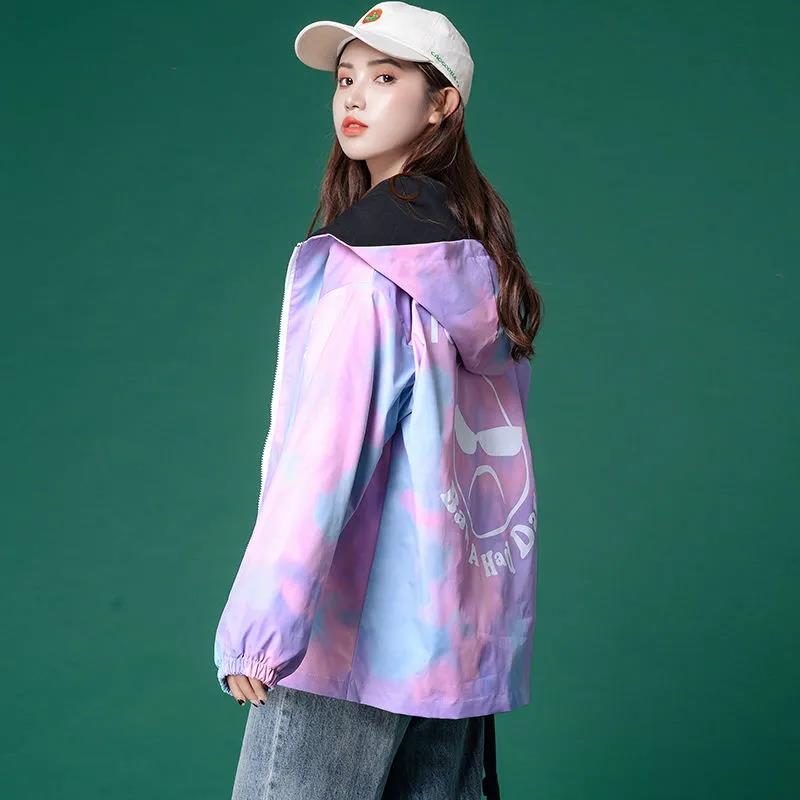 Reversible Jacket Women Loose Spring and Autumn Baseball Uniform Jacket Double-sided Wear Top