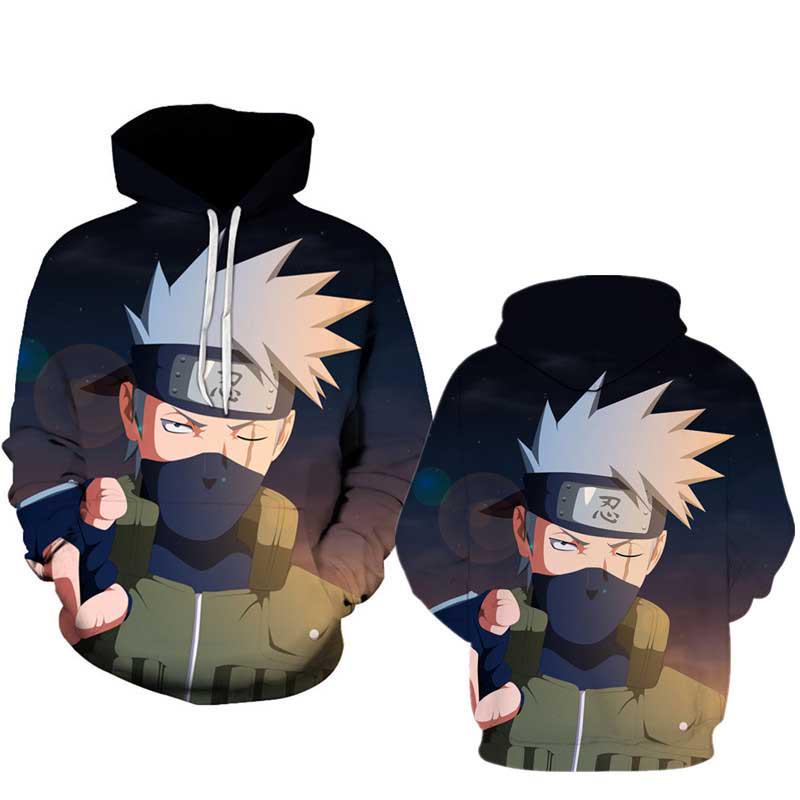 Spring and autumn coat 3D printing cartoon anime clothing woman plus size hooded sweater men