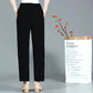 Middle-aged and Elderly Summer Cool Pants Mom Pants Summer Thin Black Women's Pants High Waist Loose Straight-leg Pants Large Size Pants