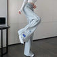 Girls Wide-leg Pants Summer Thin Waist Long Pants Ladies Loose Casual Sports Pants High-waist Wide-leg Pants