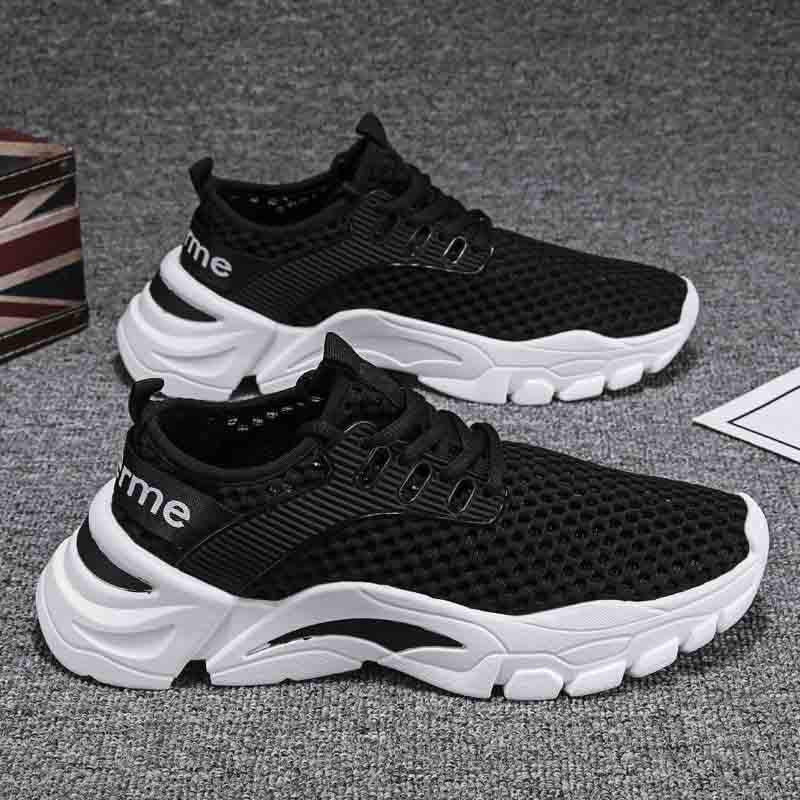 Plus Size 39-44 Fashion Summer Men Mesh Sneakers Low-top Running Basketball Shoes Outdoor Non-slip Sports Shoes Shockproof Shoes