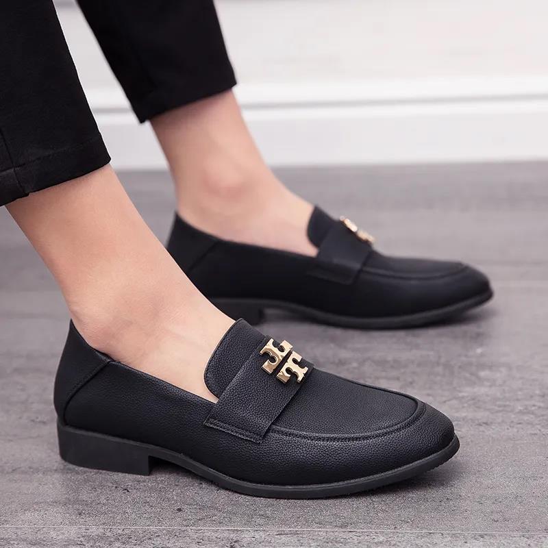 Men's Shoes Creative Lace-up Casual Leather Shoes Men's Leather Flats Slip-On Shoes