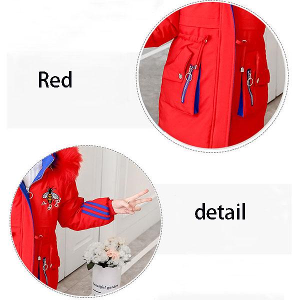 Winter Padded Warm Girls' Padded Jacket New Medium and Large Children's Padded Jacket Children Medium and Long Padded Jacket Little Girl Padded Jacket