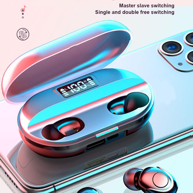 Wireless Earphones Bluetooth LED Digital Display Long Call Standby Time Stereo Handsfree Headset Mic