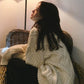 Pofulove Korean Twist Thick Turtleneck Sweater Female Autumn Winter Loose Solid Color Knitted
