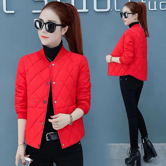 Autumn and Winter Women's Down Jacket Lightweight Short Down Jacket Slim Slimming Round Neck Jacket