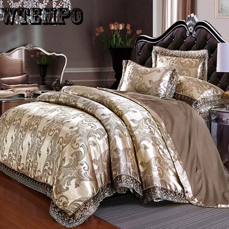 Jacquard Bedding Set King Queen Size Duvet Cover Set Bed Linen Bed Sheet Set Bedclothes