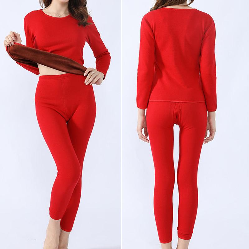 Women's Thermal Underwear Thickened Plus Velvet Youth Cotton Super Soft Couple Warm Suit Qiuyi Long Trousers