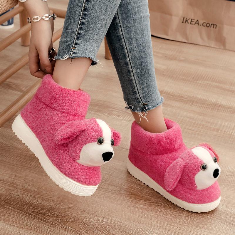 Winter Cotton Slippers Bag Plush Home Lovers Thick-soled Indoor Warm Wool Slippers